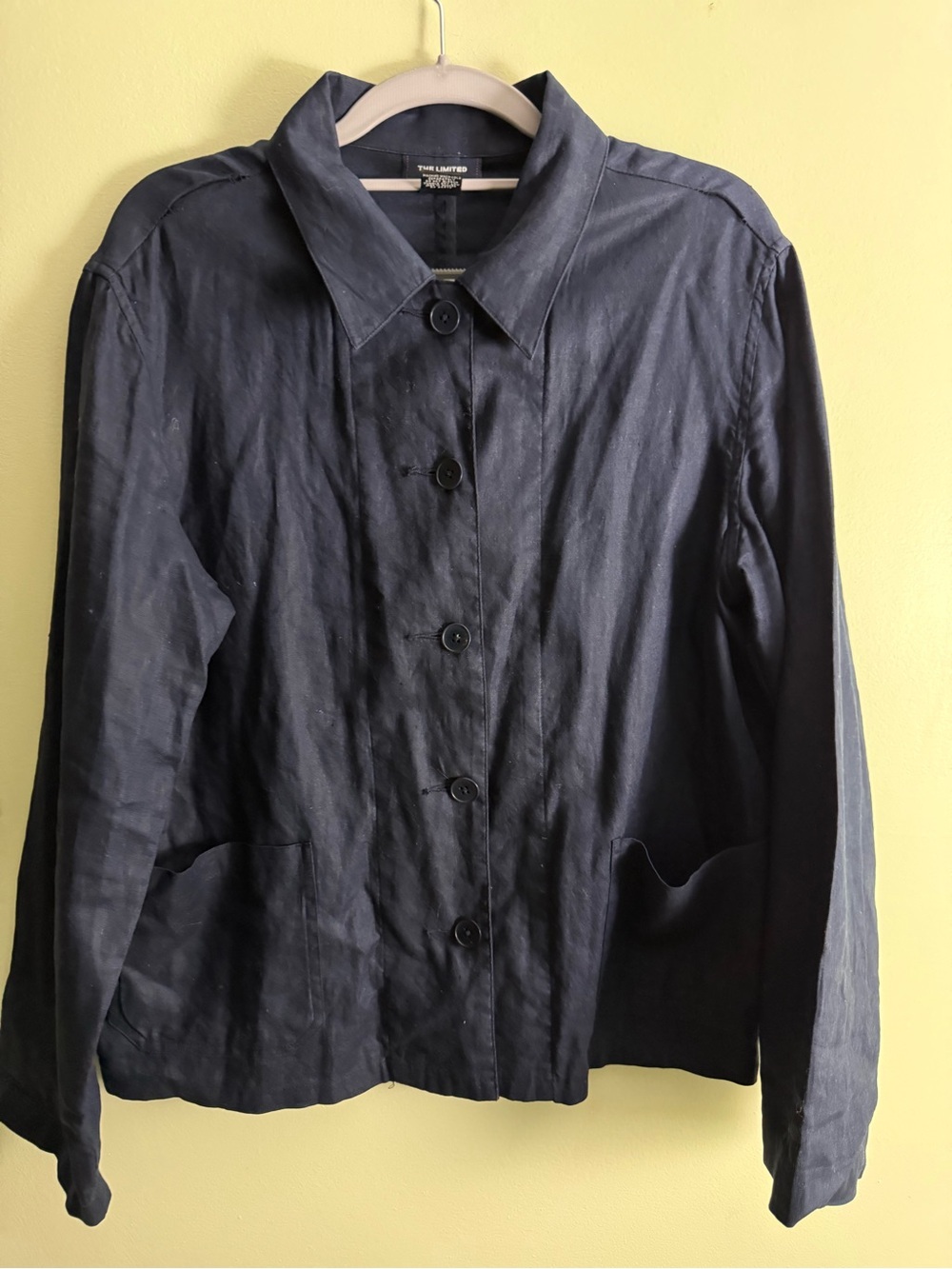 The Limited Navy Linen Jacket S